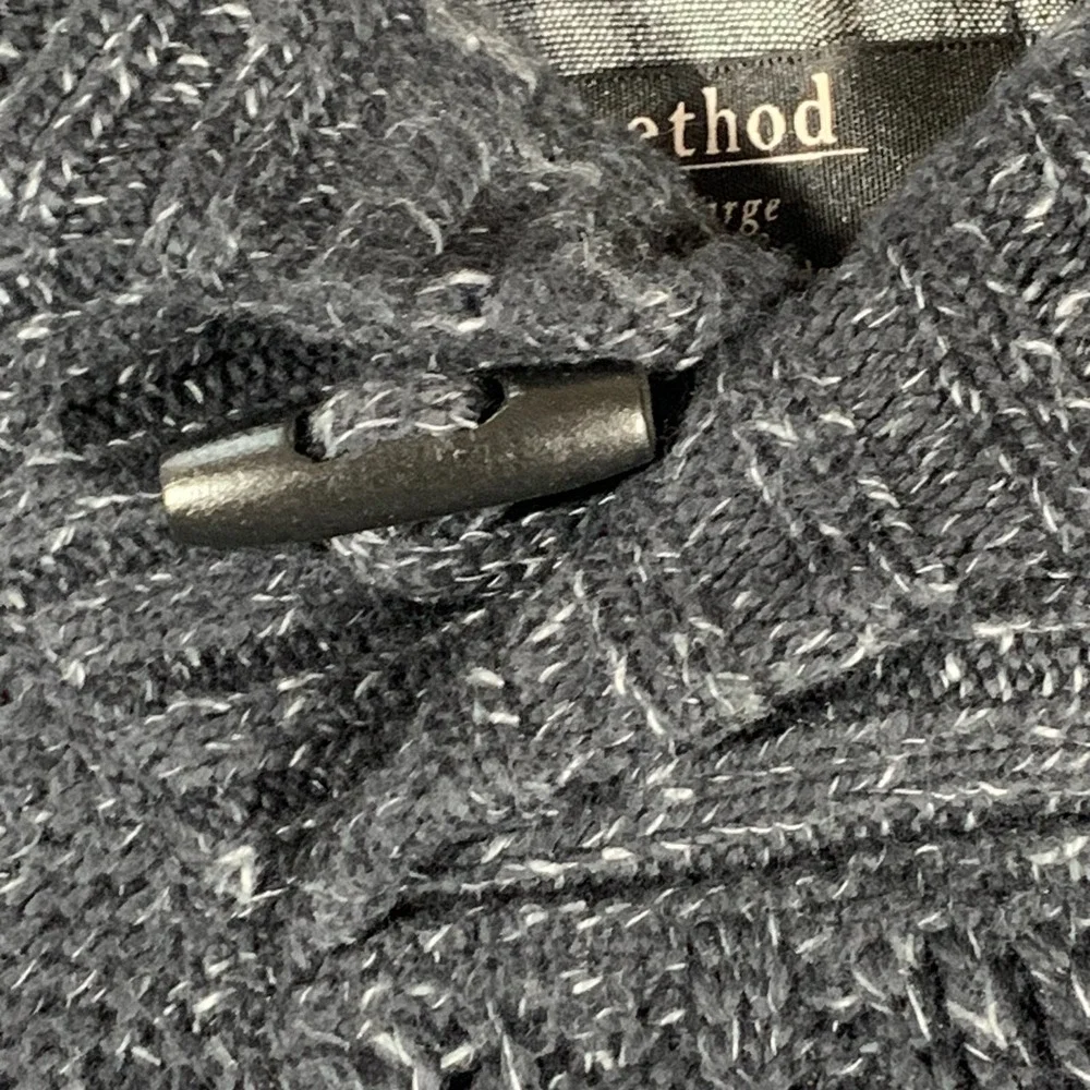 Method Sweater Men's Extra‎ Large Blue Cable Knit Collared Toggle Cotton Blend